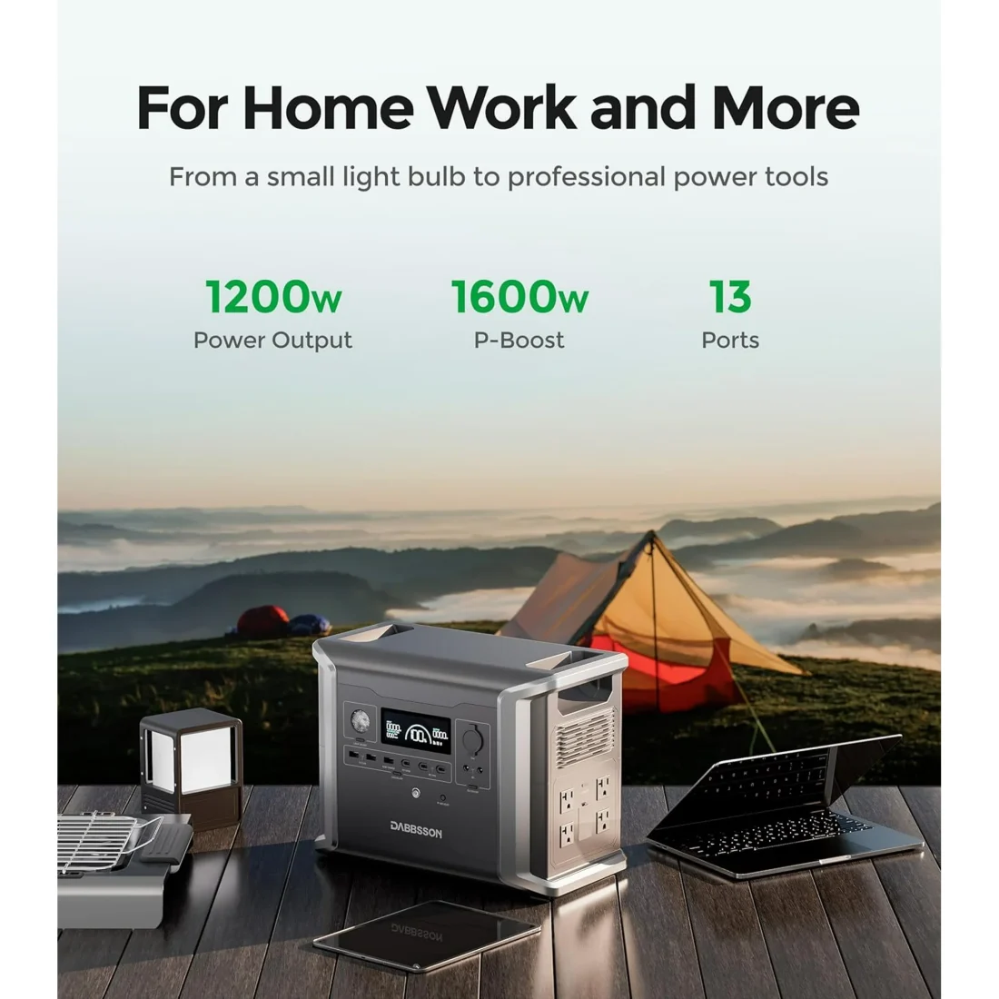 Ultimate Portable Solar Generator for Camping – DABBSSON 3030Wh Power Station with Expandable Battery Backup - Image 5