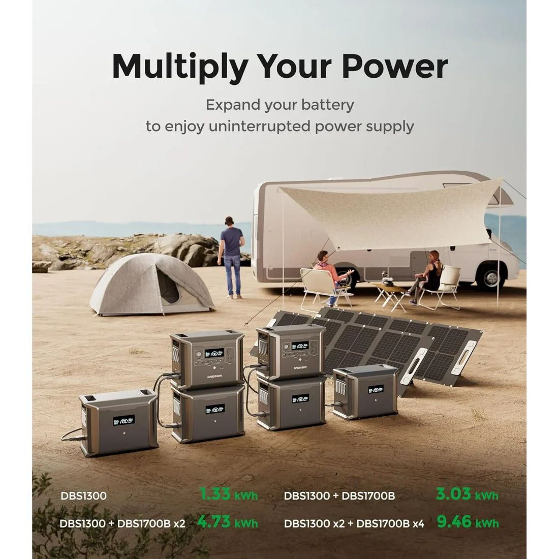 Ultimate Portable Solar Generator for Camping – DABBSSON 3030Wh Power Station with Expandable Battery Backup - Image 4
