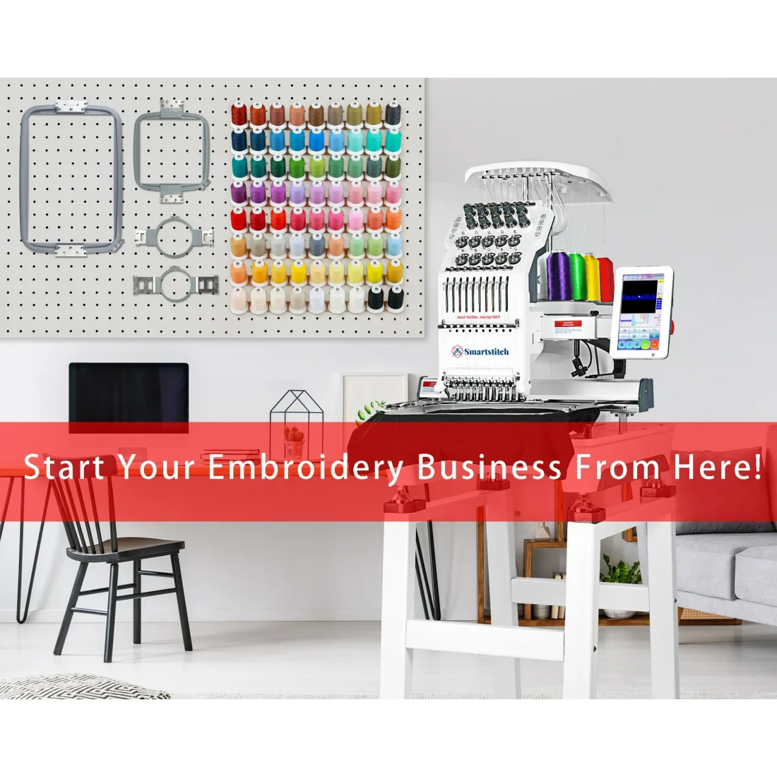 Commercial embroidery machine S1001,10 Needles,Max Speed 1200RPM,Embroidering for Hats and T-shirt - Image 6