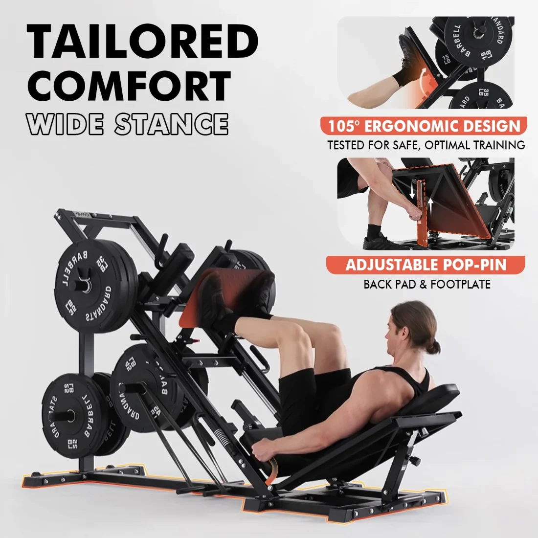 syedee Leg Press Hack Squat Machine, Leg Exercise Machine with Linear Bearing - Image 5