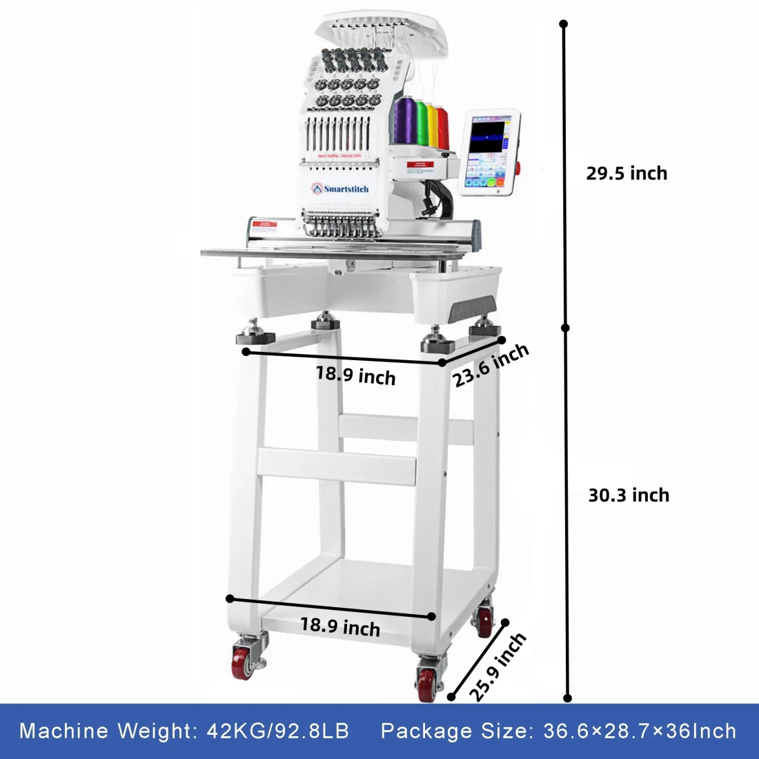Commercial embroidery machine S1001,10 Needles,Max Speed 1200RPM,Embroidering for Hats and T-shirt - Image 7