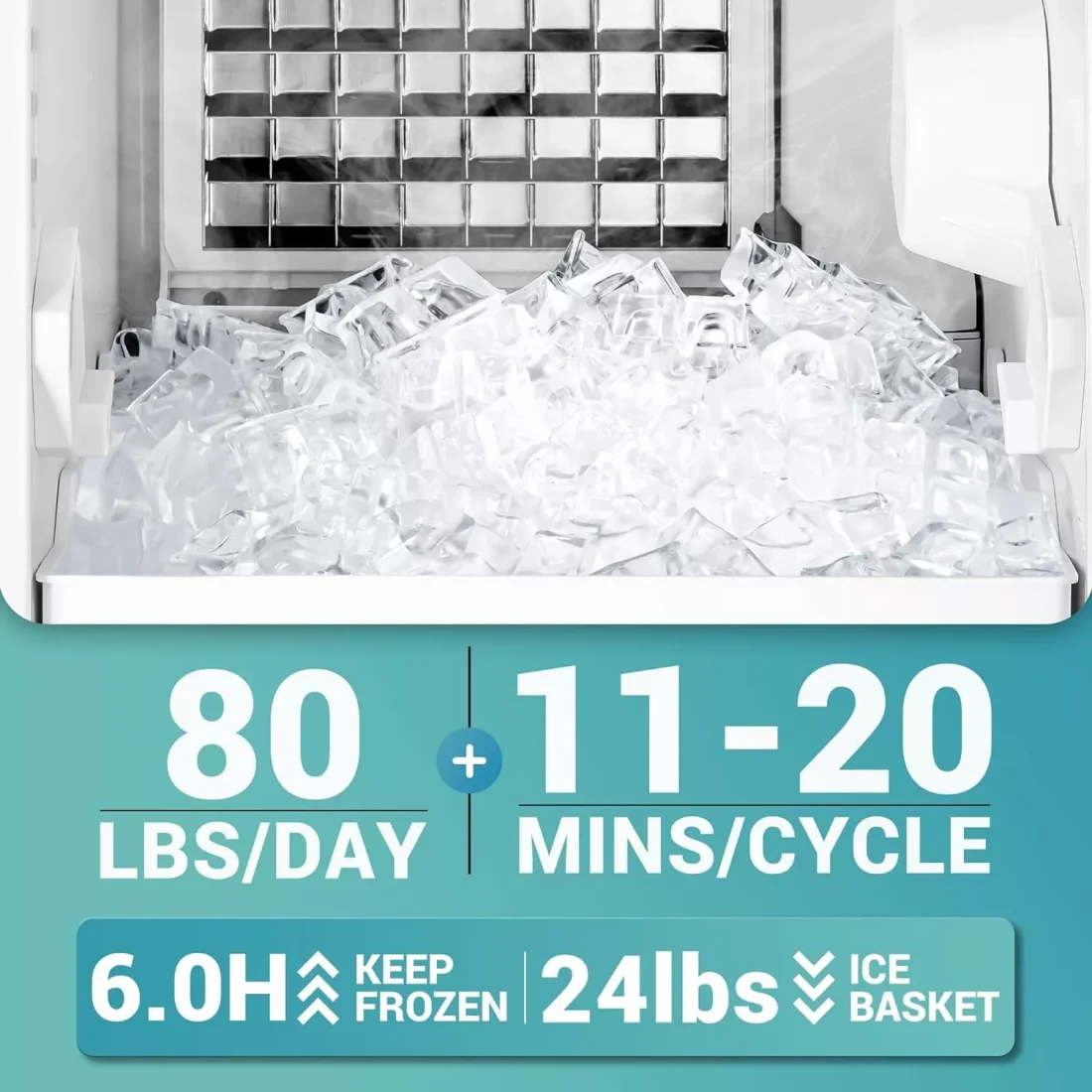 Built-In Commercial Ice Maker with Pump – High-Capacity 80 lbs/day, Auto Clean, LCD Control, Stainless Steel Ice Machine - Image 7