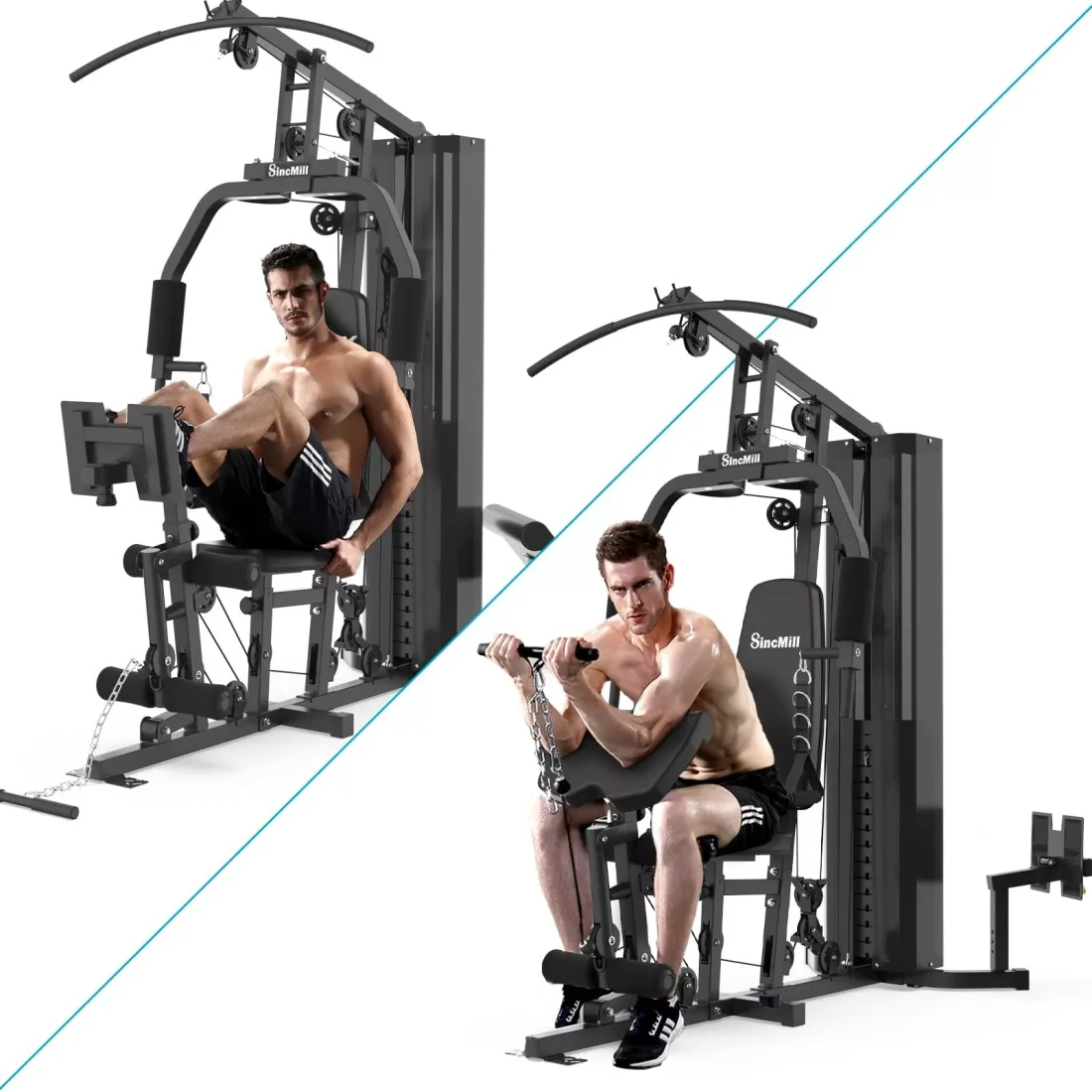 Full Body Home Gym System Exercise Equipment Weight Workout Station 148lbs - Image 2