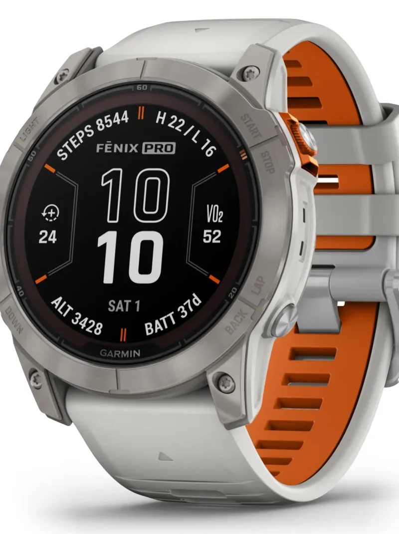 Garmin fenix 7X Pro Solar Sapphire 51mm Smartwatch Gary/Orange w/ Power Bank