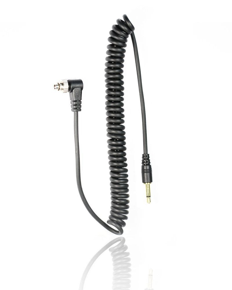 1 Meter 2.5mm to Male Flash PC Sync Cable Cord with Screw Lock for Canon DSLR Cameras